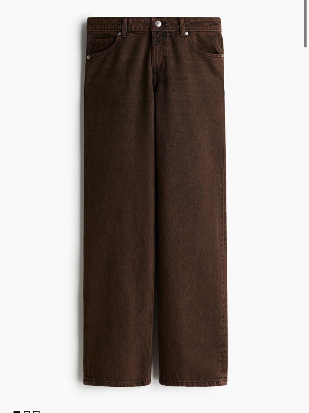H&M Relaxed Straight Leg Jeans Brown Wide Leg Y2K Trendy Excellent Condition Sz4